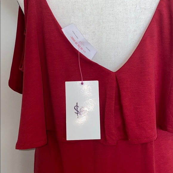 NEW with Tags 🏷| Red Ruffle Detail Cocktail Dress - Picture 7 of 7